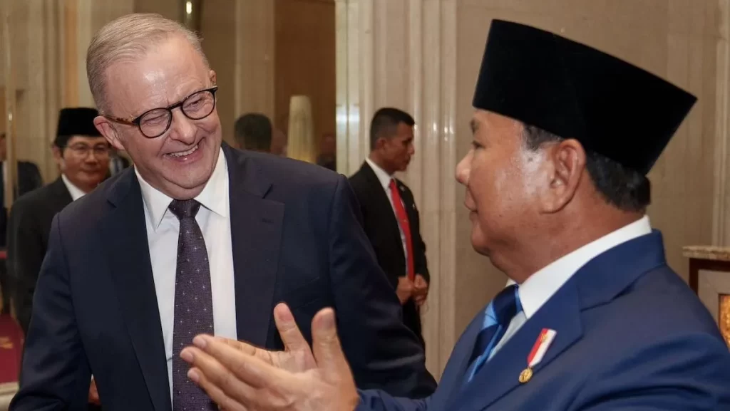 Australian leader Anthony Albanese and Indonesian President Prabowo Subianto. Image: X Screengrab